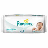 Салфетки влажные, 56 шт., PAMPERS (Памперс) "Sensitive", для нежного очищения, PA-81551156 (арт. 603829)