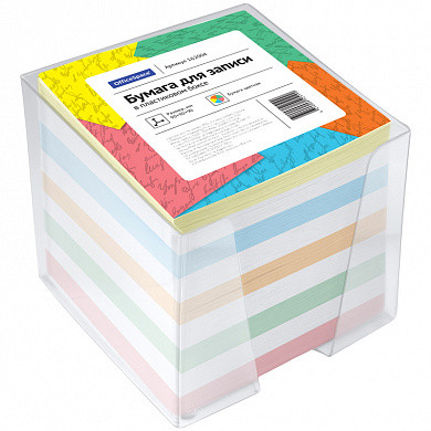 Блок для записи OfficeSpace, 9*9*9см, пластиковый бокс, цветной (арт. 162004)