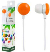 Наушники Perfeo CANDY, вакуумные, провод 1.2 м, оранжевые, Jack 3.5, PF-CAN-ORG/PF-SWT (арт. 602022)