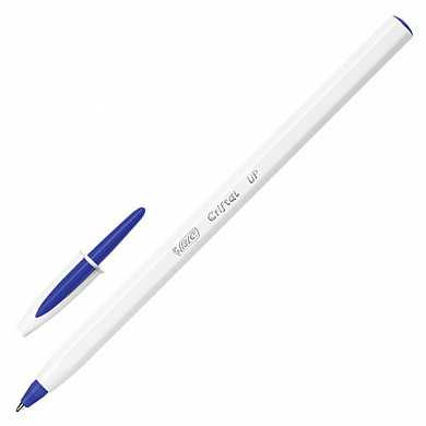 Ручка шариковая BIC "Cristal UP", корпус белый, узел 1,2 мм, линия 0,35 мм, синяя, 949879 (арт. 142916) купить в интернет-магазине ТОО Снабжающая компания от 294 T, а также и другие Ручки класса "СТАНДАРТ" на сайте dulat.kz оптом и в розницу