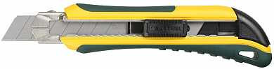 Нож с сегмент. лезвием, KRAFTOOL 09193, 2-х комп., усилен, автофиксация, кассета с 6 лезвиями, допфиксатор, 18 мм (арт. 09193)