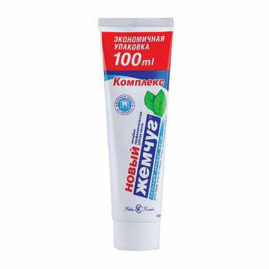 Зубная паста 100 мл, НОВЫЙ ЖЕМЧУГ, комплексная защита от кариеса, с сильным ароматом мяты, 17123 (арт. 603398)