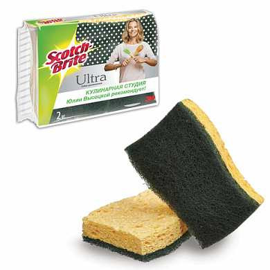 Губки бытовые SCOTCH-BRITE, комплект 2 шт., "Интенсив", целлюлозные, 67х93х20 мм, зеленые, HD-C-2-K (арт. 602908) купить в интернет-магазине ТОО Снабжающая компания от 2 156 T, а также и другие Губки хозяйственные на сайте dulat.kz оптом и в розницу