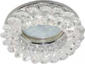 Ecola Cd4141 Mr16 Gu5.3 Светильник Встраиваемый Круглый С Хрусталиками Прозрачный/Хром 50X90 Fw1617Efy (арт. 491353)