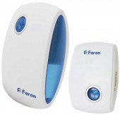 Feron E-376 звонок IP20 36 мелодий, 2*1,5V/АА (база), белый, синий 23689 (арт. 646211)