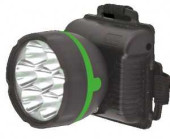 Ultraflash Фонарь "Эконом" 909Led7 (3Xr6) 7Светодиод., 0.9W Черный/Пластик, Налобный, Коробка (арт. 483210)