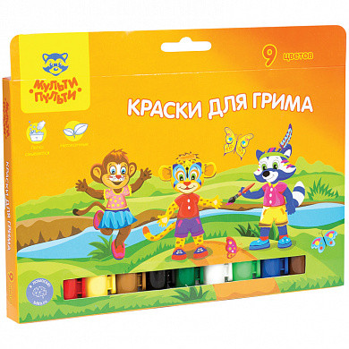 Краски для грима Мульти-Пульти "Приключения Енота", 09 цветов, картон, европодвес (арт. 259162) купить в интернет-магазине ТОО Снабжающая компания от 3 871 T, а также и другие Грим для лица на сайте dulat.kz оптом и в розницу