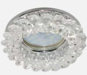 Ecola Cd4141 Mr16 Gu5.3 Светильник Встраиваемый Круглый С Хрусталиками Прозрачный/Хром 50X90 Fw1618Efy (арт. 492501)