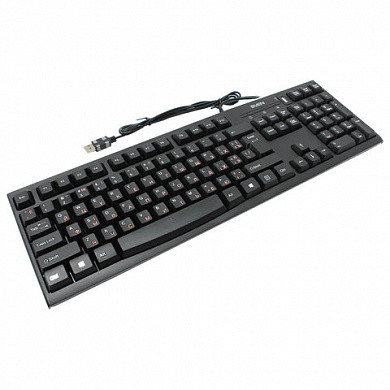 Клавиатура проводная с хабом USB, SVEN Standard 304, USB, 104 клавиши, чёрная, SV-03100304UB (арт. 512867)