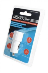 Б/п автомобильный Robiton TwinUSB2400/Auto DC/DC (5V 2.4A) импульсный, 2xUSB гн.,BL1, 13910 (арт. 562934)