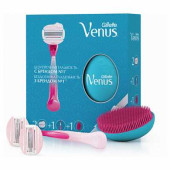 Промонабор: бритва GILLETTE VENUS "SPA Breeze" с 2 сменными кассетами + расчёска, для женщин, 81657521 (арт. 604391)