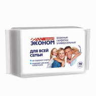 Салфетки влажные, 70 шт., для всей семьи, SMART ЭКОНОМ, 30024 (арт. 128662)