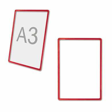 Рамка POS для ценников, рекламы и объявлений А3, красная, без защитного экрана, 290256 (арт. 290256)