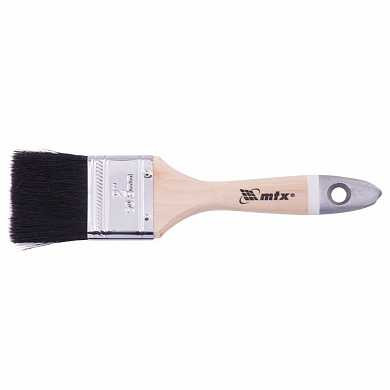 Кисть плоская, натуральная черная щетина, деревянная ручка размер 2. MTX (арт. 82631)