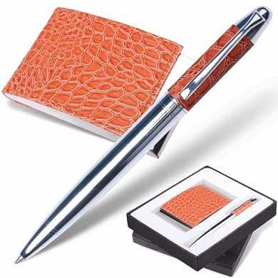 Набор GALANT "Prestige Collection": ручка, визитница, коричневый, "кожа крокодила", подар.кор., 141378 (арт. 141378)
