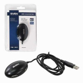 Хаб SVEN HB-401, USB 2.0, 4 порта, кабель 1,2 м, черный, SV-012830 (арт. 512170)