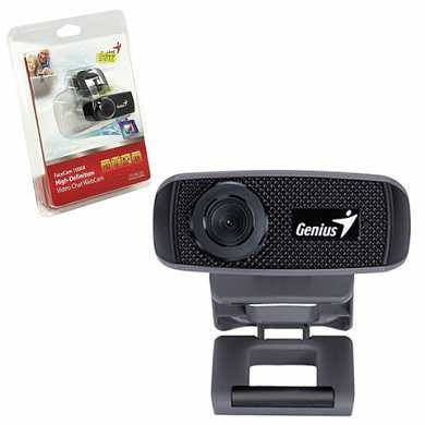 Веб-камера GENIUS Facecam 1000X V2, 1 Мп, микрофон, USB 2.0, регулируемое крепление, черный, 32200223101 (арт. 353587)