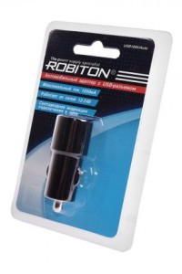 Б/п автомобильный Robiton USB1000/Auto DC/DC(12-24V) (5V 1A) импульсный, USB гн, BL1, 13706 (арт. 575316)