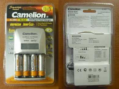 Зарядное устройство Camelion Bc-0907 R03/R6*1-4 (Ток 2200Ma) Мпроц/Откл, Доп 12V, Ф/Разряда,Сверхбыст (+4R6*2700Mah) (арт. 214413)