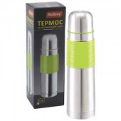 Термос Mallony SC750C 0,75л узк.горло с кноп. силикон. вставка, нерж.сталь, 1726