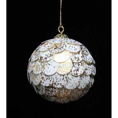 Шар новогодний декоративный Paper ball, золотистый мрамор (арт. en_ny0069)