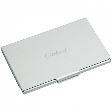 Визитница карманная Delucci из алюминия серебристого цвета, подарочная упаковка (арт. BCh_46001)
