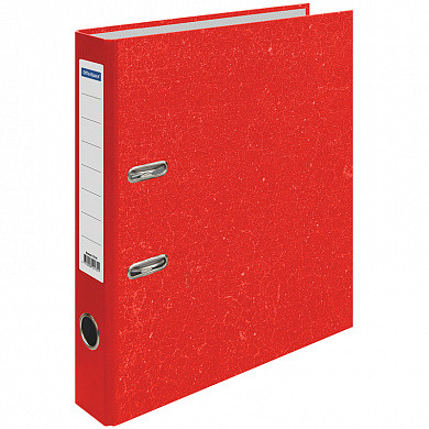 Папка-регистратор OfficeSpace 50мм, мрамор, красная (арт. 242572)