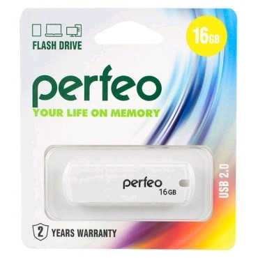 Флэш-диск Perfeo USB 16GB, White C05 PF-C05W016 (арт. 601660)