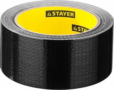 Армированная лента, STAYER Professional 12086-50-25, универсальная, влагостойкая, 48мм х 25м, черная (арт. 12086-50-25)