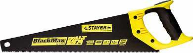 Ножовка универсальная (пила) STAYER BlackMAX 400 мм, 7TPI, тефлон покрытие, рез вдоль и поперек волокон, для средних заготовок, фанеры, ДСП, МДФ (арт. 2-15081-40)