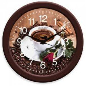 Часы настенные Energy EC-101 Кофе, 27.5х3.8см, круглые, плавный ход, пластик, ААх1, 9474 (арт. 601564)