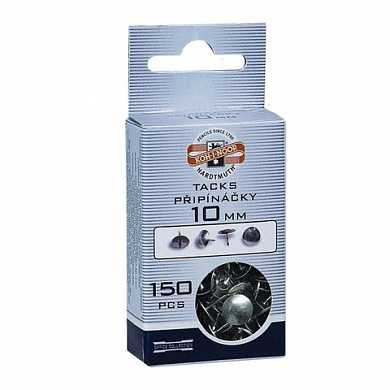 Кнопки канцелярские KOH-I-NOOR, металлические, серебряные, 10 мм, 150 шт., в картонной коробке с подвесом, 9600100303KS (арт. 225841)