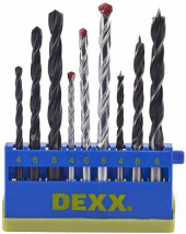 Набор DEXX: Сверла комбинированные, по металлу d=4-6-8мм, по дереву d= 4-6-8мм, по кирпичу d=4-6-8мм, 9 предметов (арт. 2970-H9_z01)