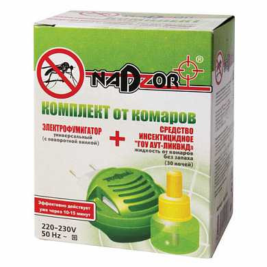 Средство от насекомых фумигатор + жидкость NADZOR (Надзор), 30 ночей, IKL 001H (арт. 604918) купить в интернет-магазине ТОО Снабжающая компания от 2 303 T, а также и другие Средства от насекомых на сайте dulat.kz оптом и в розницу