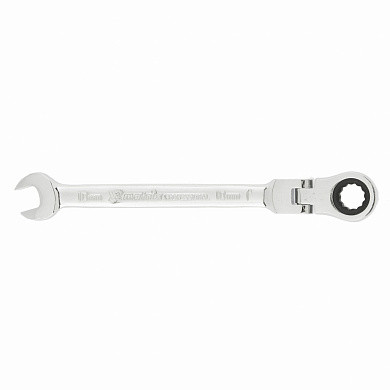 Ключ комбинированный трещоточный, 10мм, CrV, шарнирный, зерк.хром MATRIX PROFESSIONAL (арт. 14862)