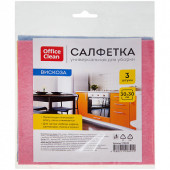 Салфетка для уборки OfficeClean вискоза, 30*30см, 3шт., европодвес (арт. 270920)