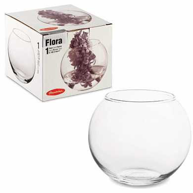 Ваза "Flora", круглая, высота 10 см, стекло, PASABAHCE, 43417 (арт. 601272)