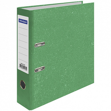 Папка-регистратор OfficeSpace 70мм, мрамор, зеленая (арт. 242573)