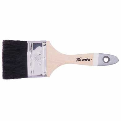 Кисть плоская, натуральная черная щетина, деревянная ручка, размер 3. MTX (арт. 82641)