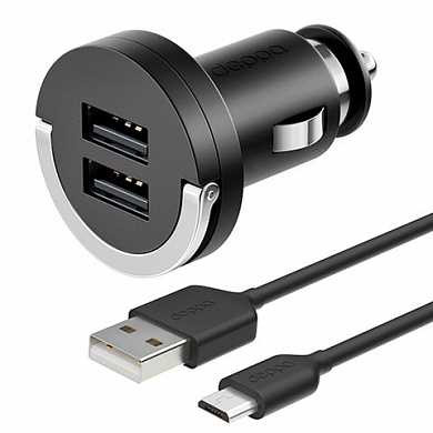 Зарядное устройство автомобильное DEPPA Ultra, кабель micro USB 1,5 м, 2 порта USB, выходной ток 2,1 А, черное, 11206 (арт. 453454) купить в интернет-магазине ТОО Снабжающая компания от 10 927 T, а также и другие Зарядные устройства, разветвители на сайте dulat.kz оптом и в розницу