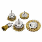 Набор щеток для дрели, 5 шт., 2 плоские, 50-75 мм + 3 "чашки", 25-50-75 мм, со шпильками MATRIX (арт. 74492)