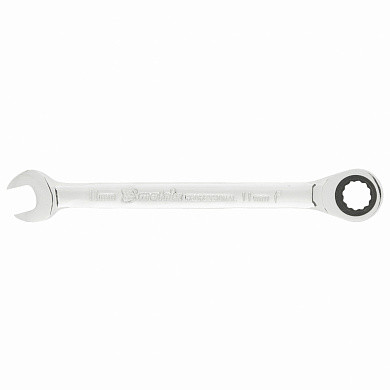 Ключ комбинированный трещоточный, 11мм, CrV, зеркальный хром MATRIX PROFESSIONAL (арт. 14804)
