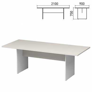 Опоры ЛДСП к столу для переговоров "Директ", 2100х900х750 мм, белый, 401510-290 (арт. 640959)
