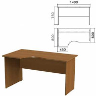 Стол письменный эргономичный "Канц", 1400х800х750 мм, левый, цвет орех пирамидальный, СК36.9 (арт. 640042)