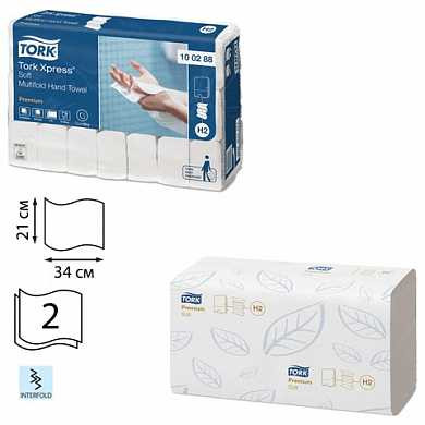 Полотенца бумажные 110 шт., TORK (Система H2) Premium, комплект 21 шт., 2-слойные, белые, 21х34, Interfold, 100288 (арт. 124550) купить в интернет-магазине ТОО Снабжающая компания от 62 818 T, а также и другие Бумажные полотенца для диспенсеров на сайте dulat.kz оптом и в розницу