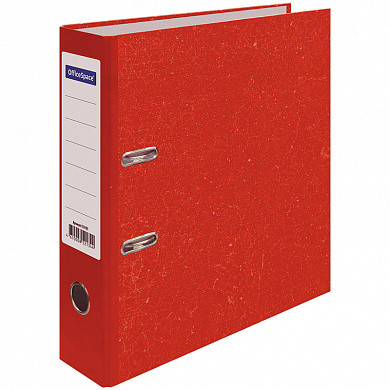 Папка-регистратор OfficeSpace 70мм, мрамор, красная (арт. 242574)
