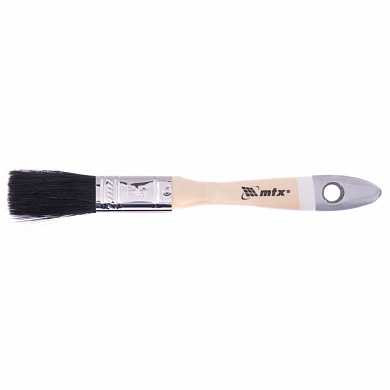 Кисть плоская, натуральная черная щетина, деревянная ручка, размер 3/4. MTX (арт. 82616)