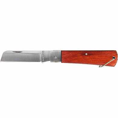 Нож складной, 200 мм, прямое лезвие, деревянная ручка SPARTA (арт. 78998)