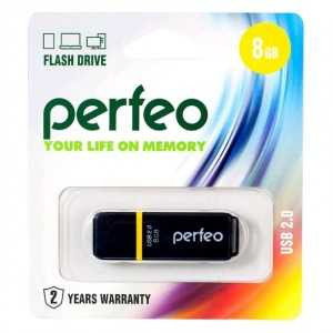 Флэш-диск Perfeo USB 8GB, Black C01 PF-C01B008 (арт. 601693)