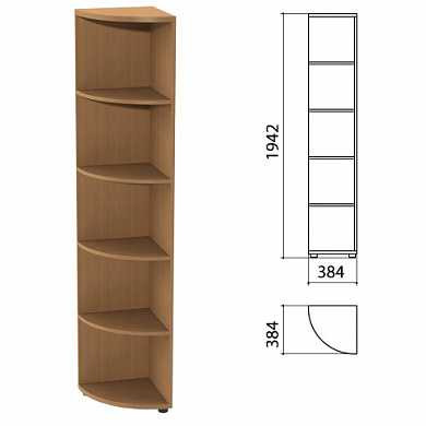 Шкаф (стеллаж) угловой "Этюд", 384х384х1942 мм, 4 полки, бук бавария, 400019-55 (арт. 640342) купить в интернет-магазине ТОО Снабжающая компания от 101 528 T, а также и другие Набор мебели "Этюд" на сайте dulat.kz оптом и в розницу